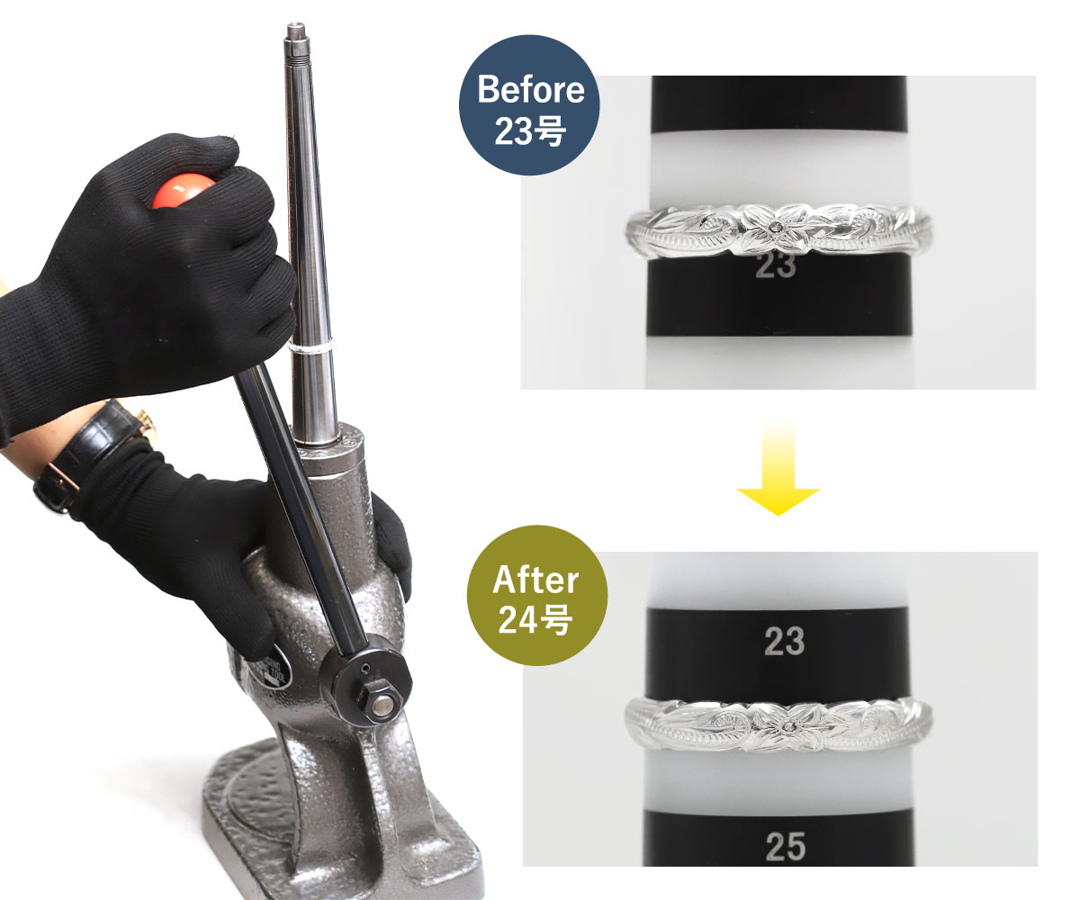 リングのサイズアップ