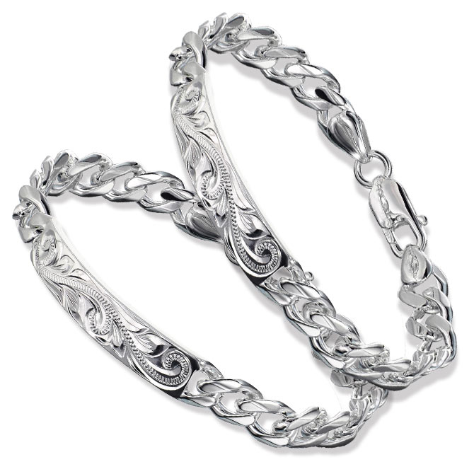 ハワイアンジュエリー IDプレート ペアブレスレット