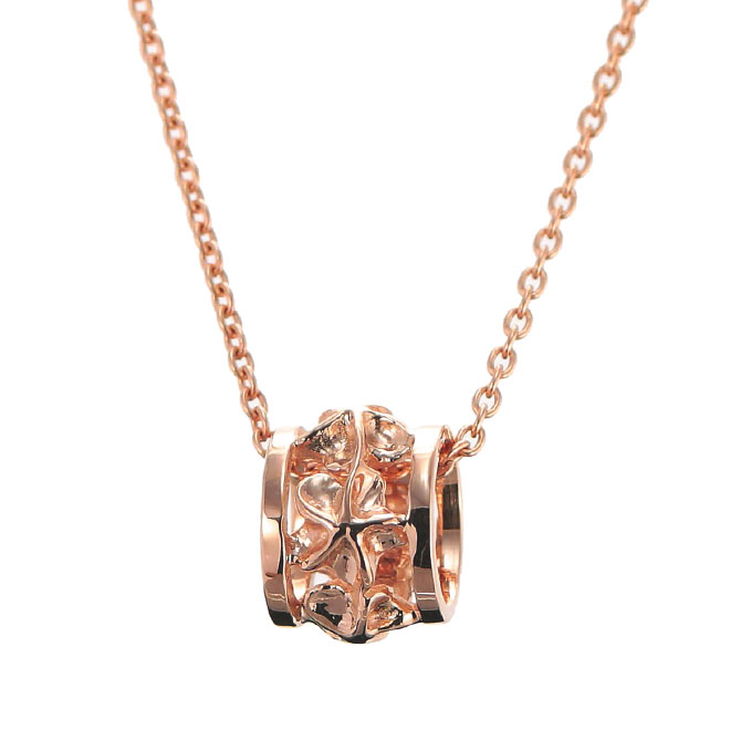 ハワイアンジュエリー プルメリア チューブ ネックレス K10あずきチェーン太さ0.7mm