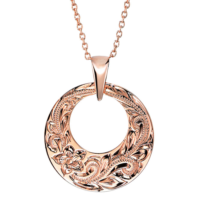 ハワイアンジュエリー ラウンド ネックレス K10あずきチェーン太さ0.7mm