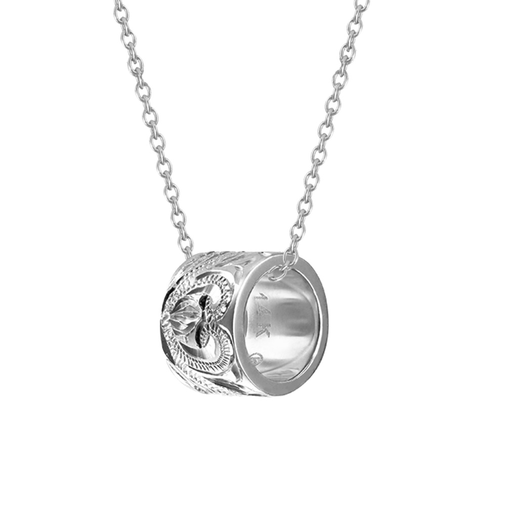 ハワイアンジュエリー ゴールド チューブ バレル ネックレス K10あずきチェーン太さ0.7mm