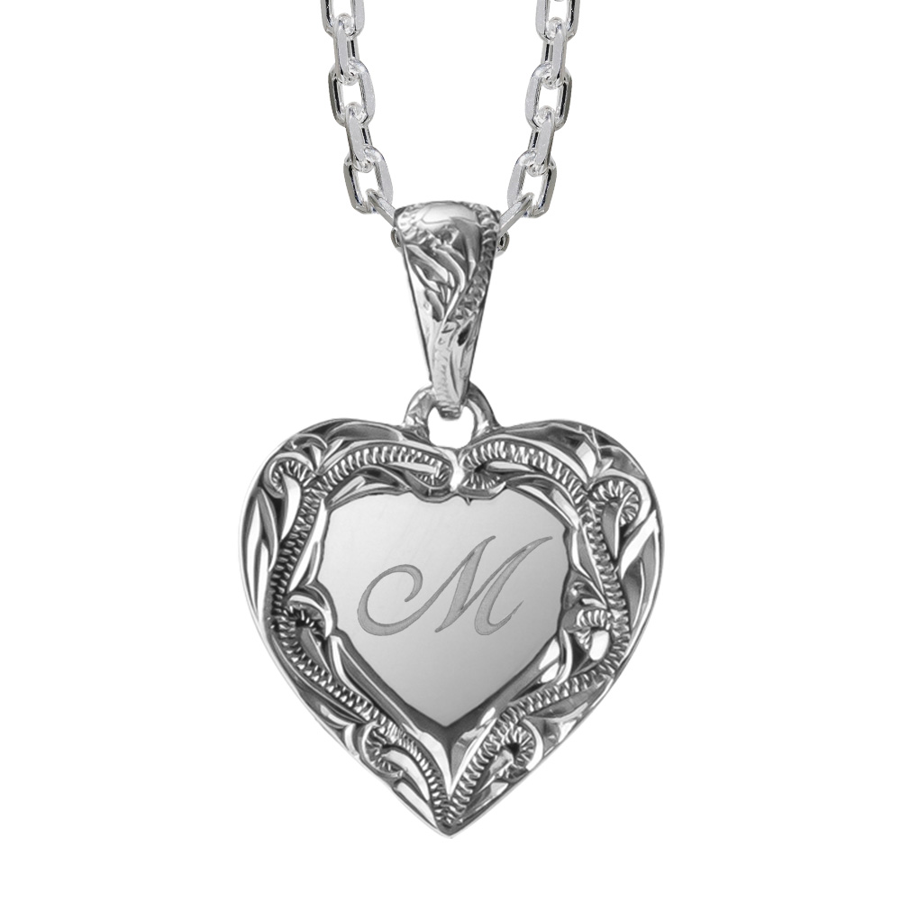 ハワイアンジュエリー イニシャル ハート ネックレス