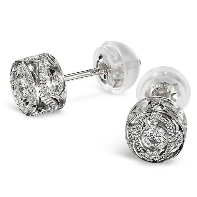 ハワイアンジュエリー 一粒ダイヤモンド ピアス