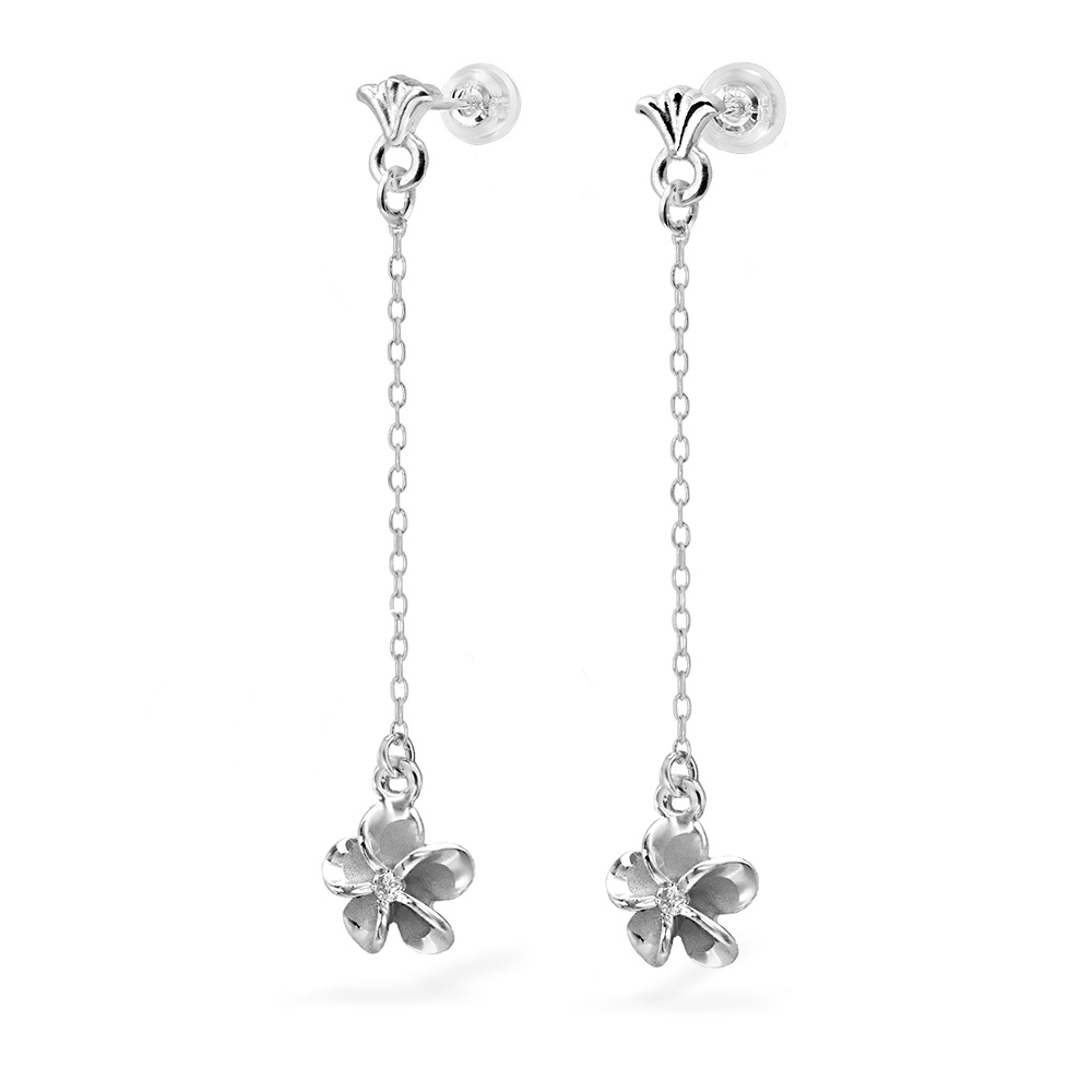 ハワイアンジュエリー フレア プルメリア ロングピアス