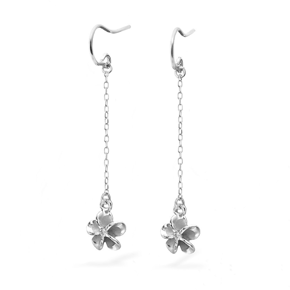 ハワイアンジュエリー フック プルメリア ロングピアス