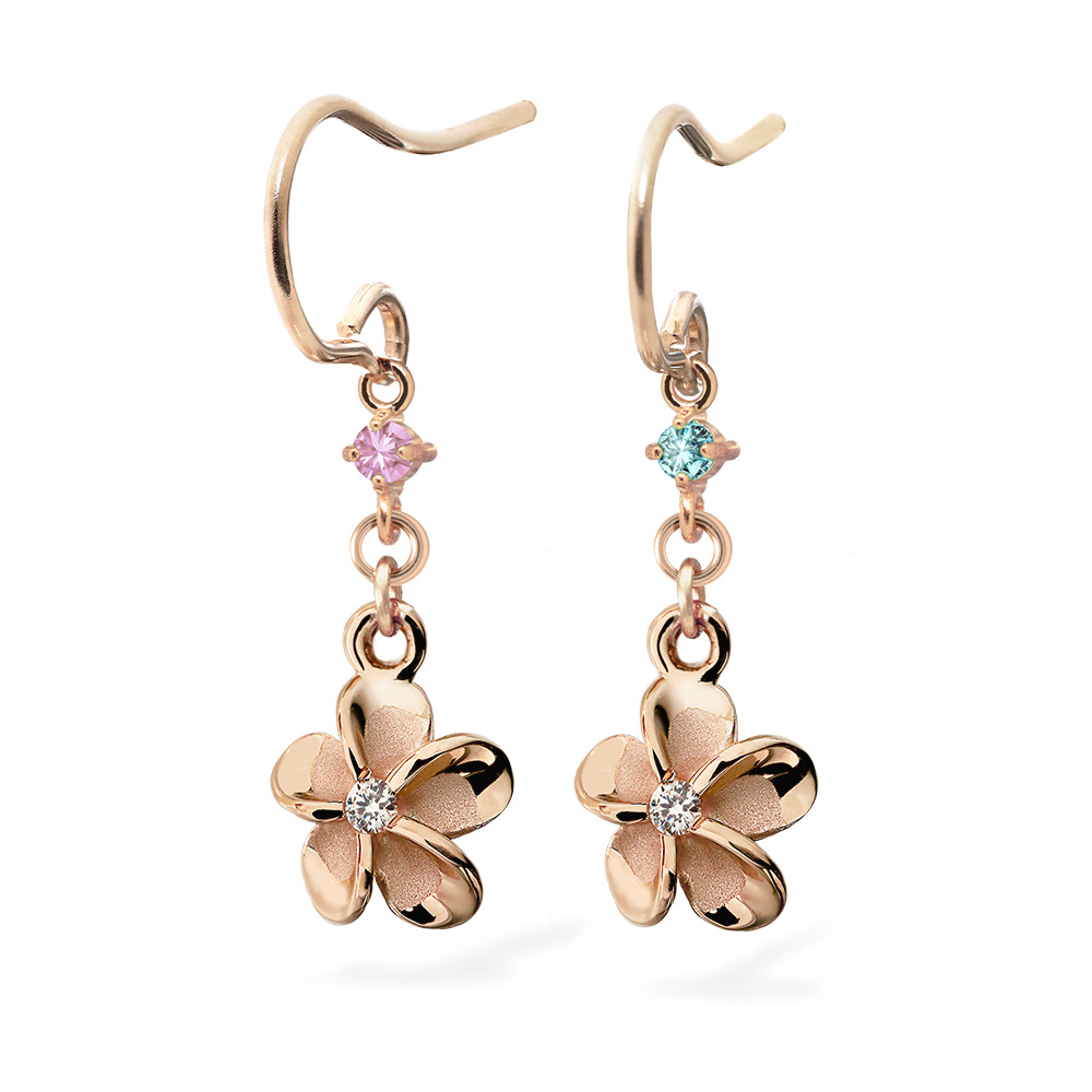 ハワイアンジュエリー フック プルメリア ピアス