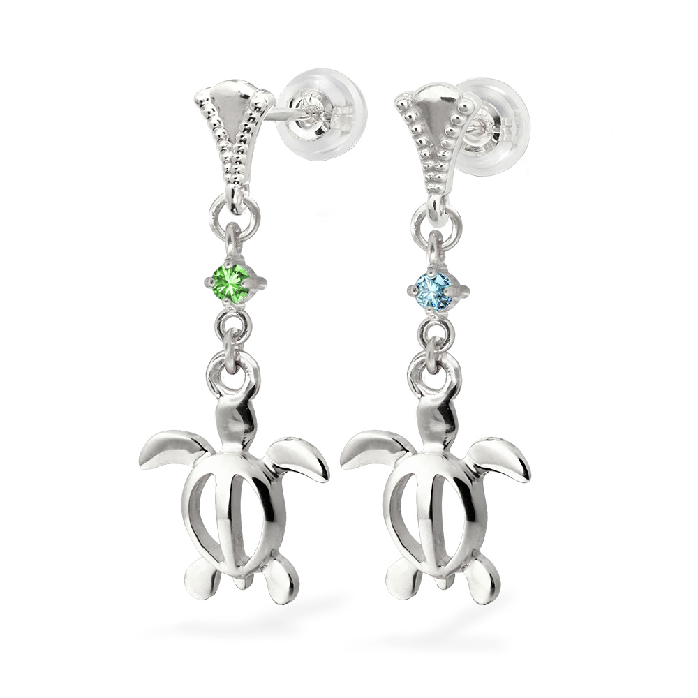 ハワイアンジュエリー ミル打ち ミルグレイン ホヌ ピアス