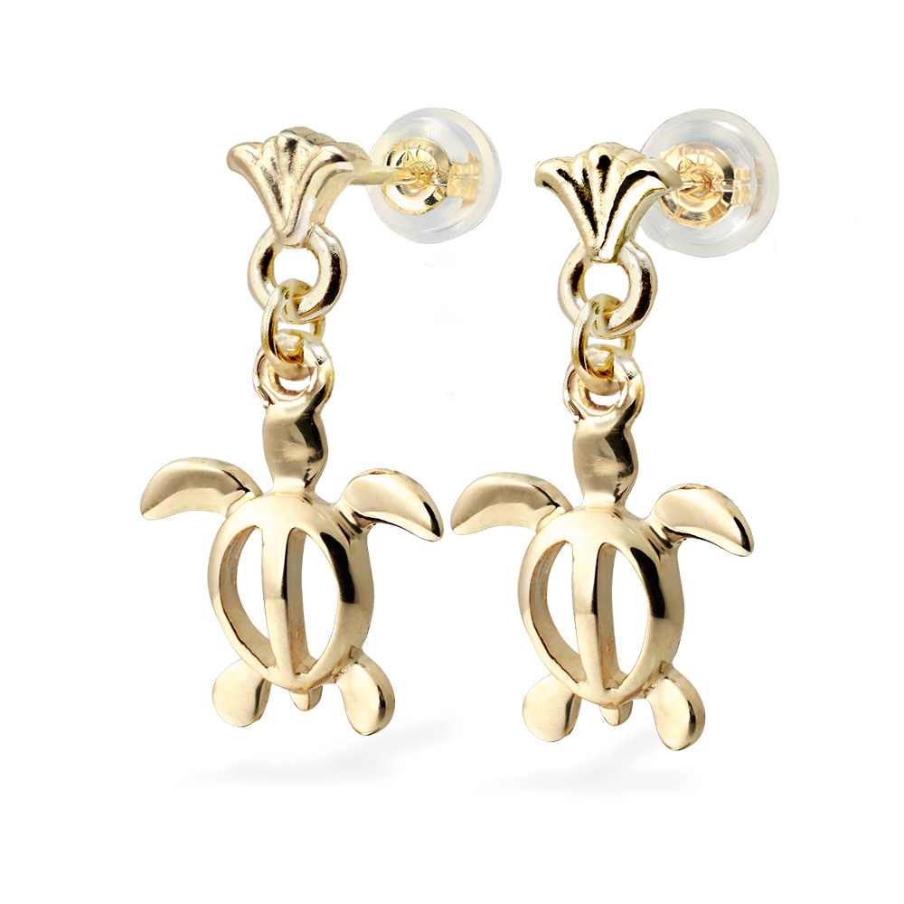 ハワイアンジュエリー フレア ホヌ ピアス