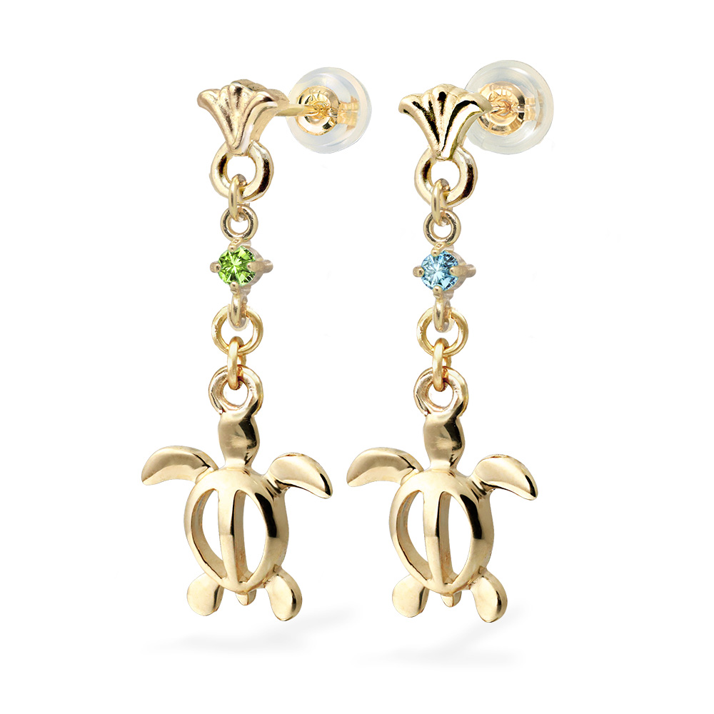 ハワイアンジュエリー フレア ホヌ ピアス