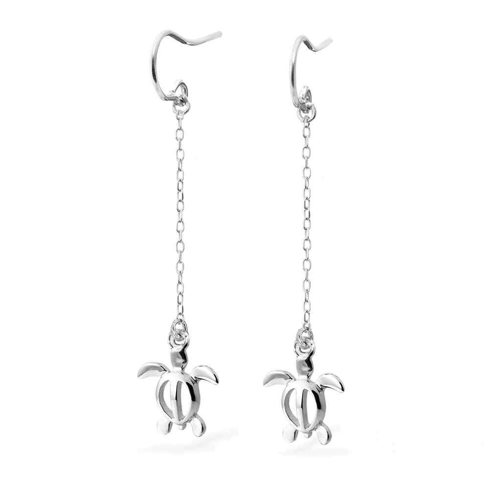 ハワイアンジュエリー フック ホヌ ロングピアス