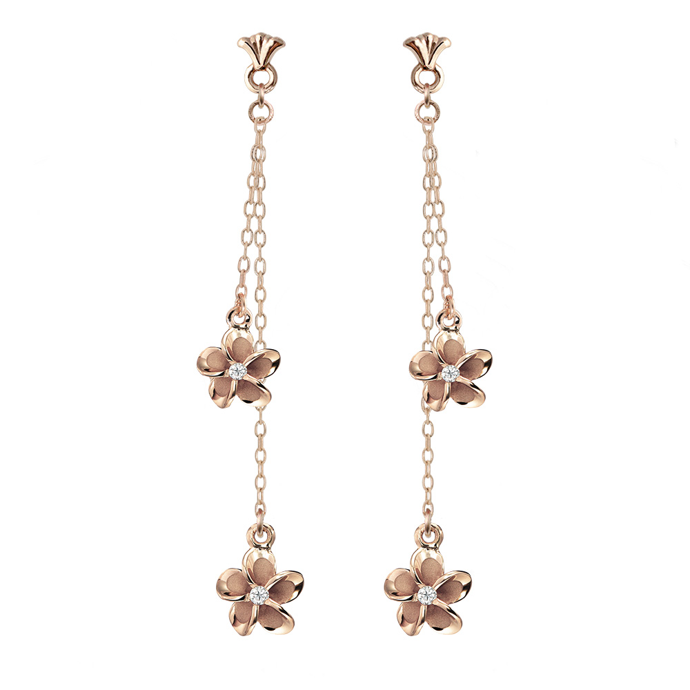 ハワイアンジュエリー フレア 2チャーム ロングピアス