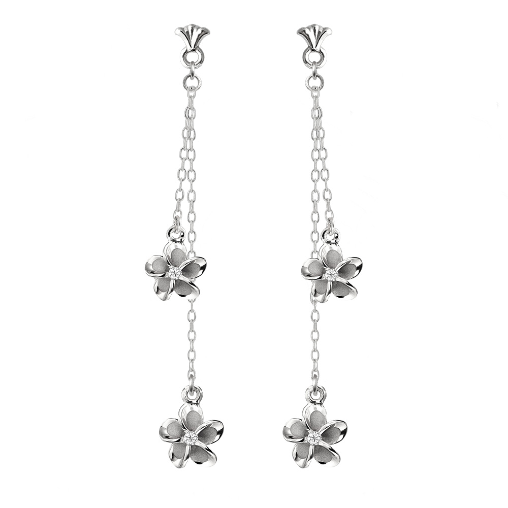 ハワイアンジュエリー フレア 2チャーム ロングピアス