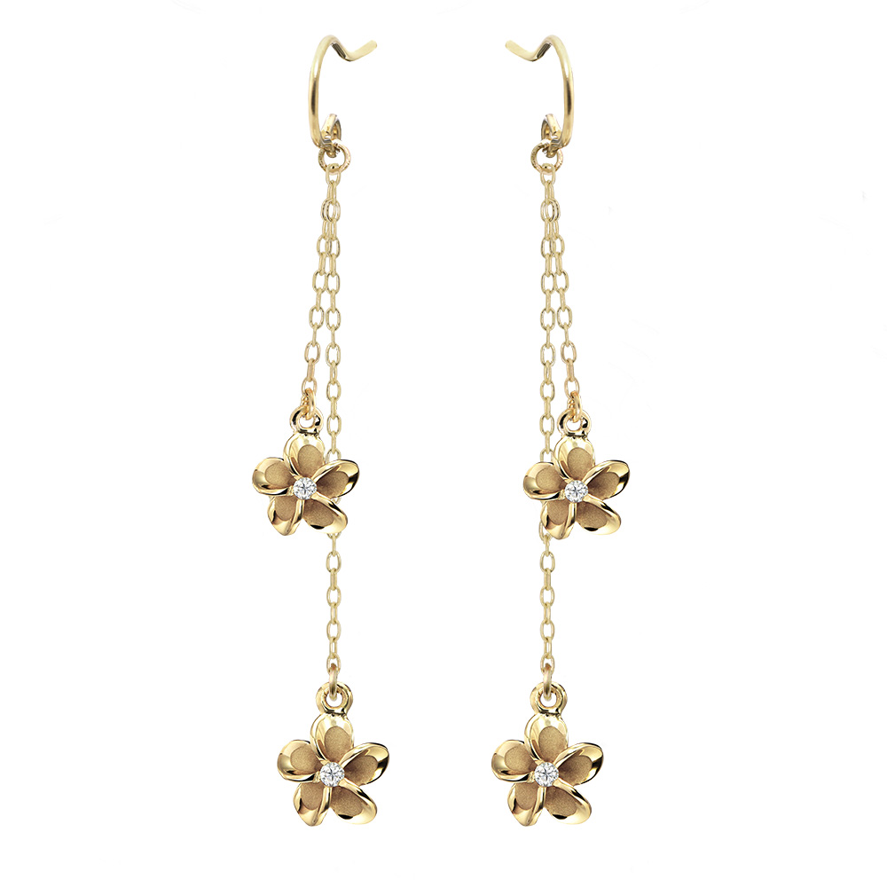 ハワイアンジュエリー フック 2チャーム ロングピアス