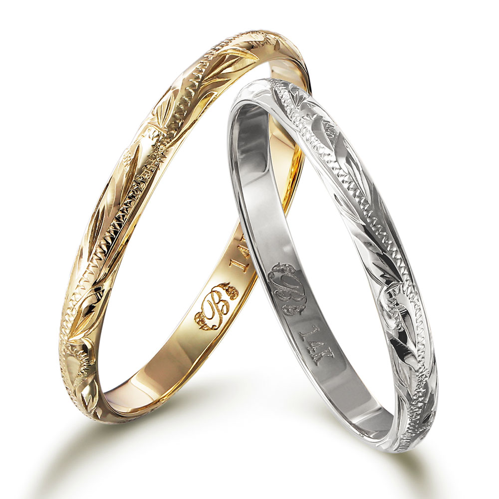 ハワイアンジュエリー Ｋ14ゴールド バレル ペアリング