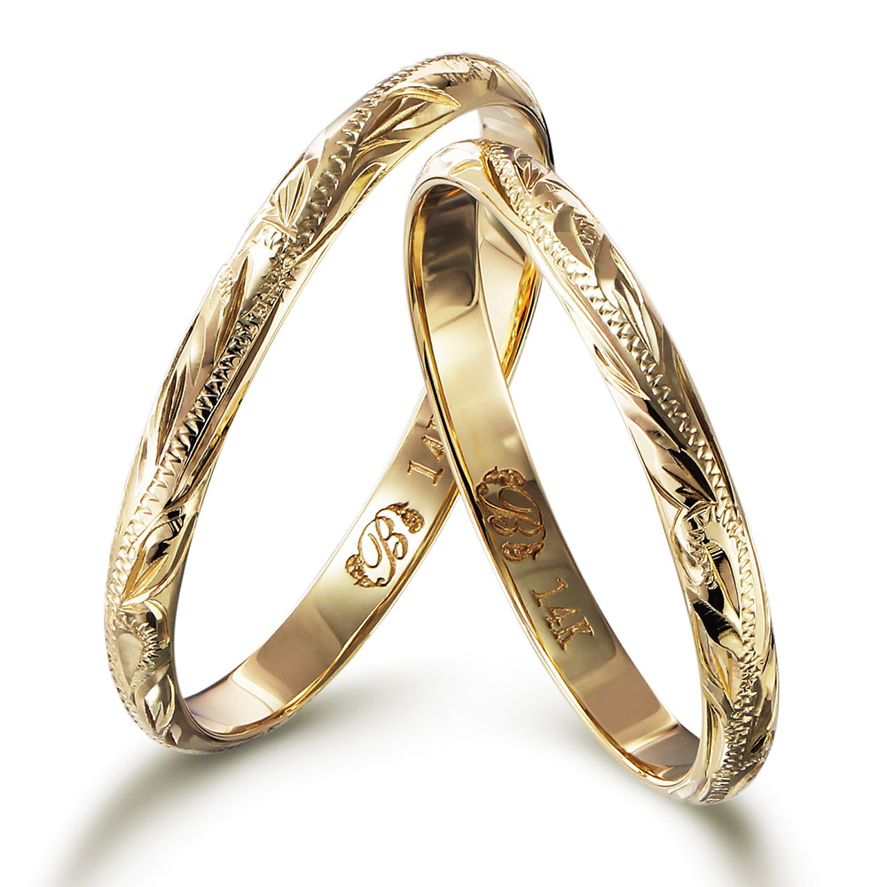 ハワイアンジュエリー Ｋ14ゴールド バレル ペアリング