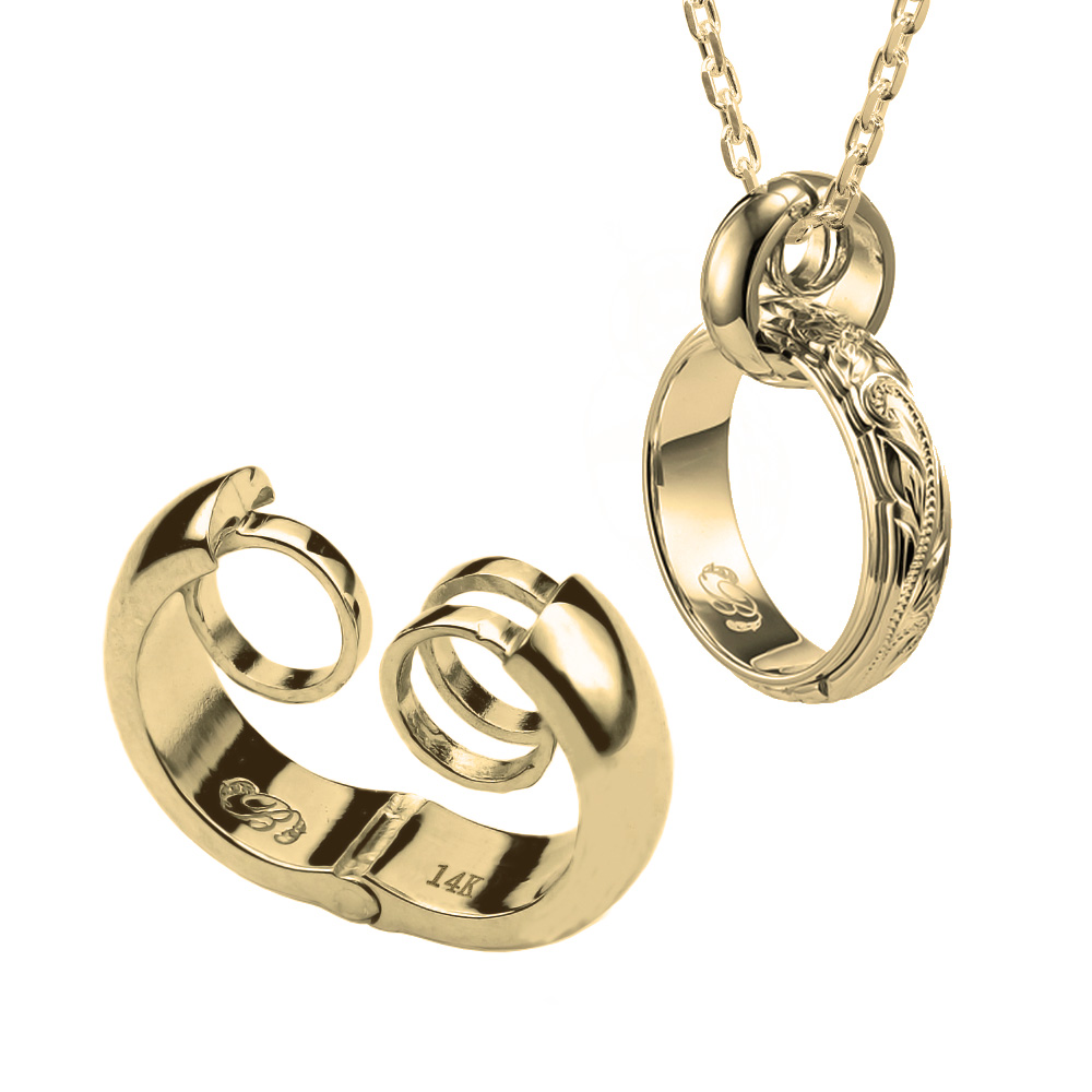 ハワイアンジュエリー リングホルダー レギュラータイプ K14ゴールド ヴァージンネックレス