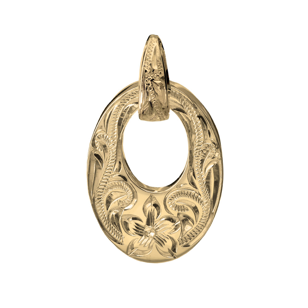 ハワイアンジュエリー オーバルプレート K14 ヴァージンネックレス (チェーン別売)