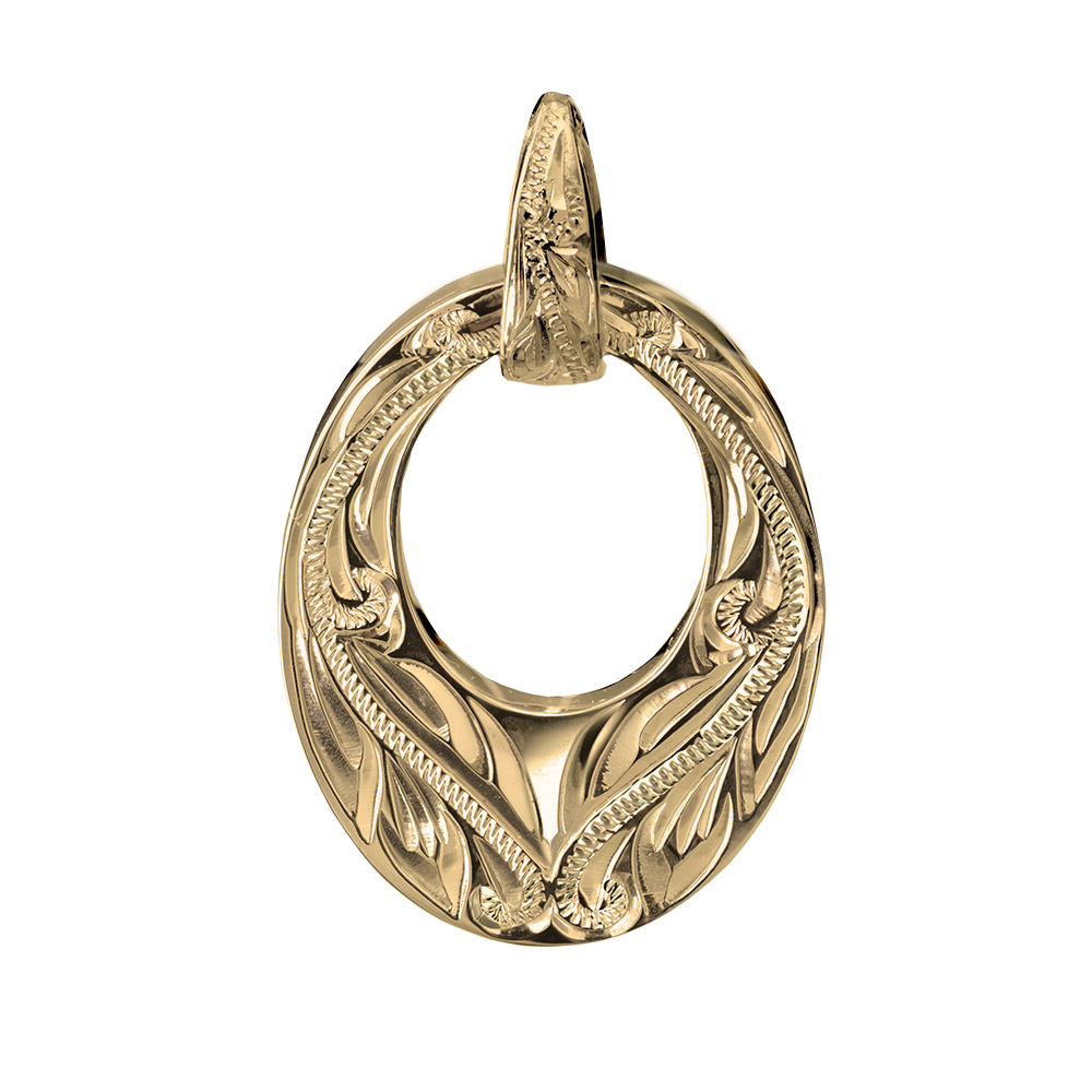 ハワイアンジュエリー オーバルプレート K14 ヴァージンネックレス (チェーン別売)