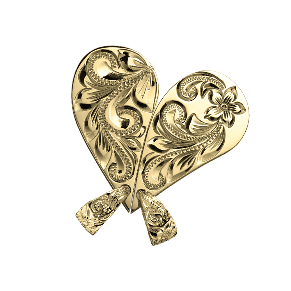 ハワイアンジュエリー シェアハートプレート ペア K14 ヴァージンネックレス (チェーン別売)