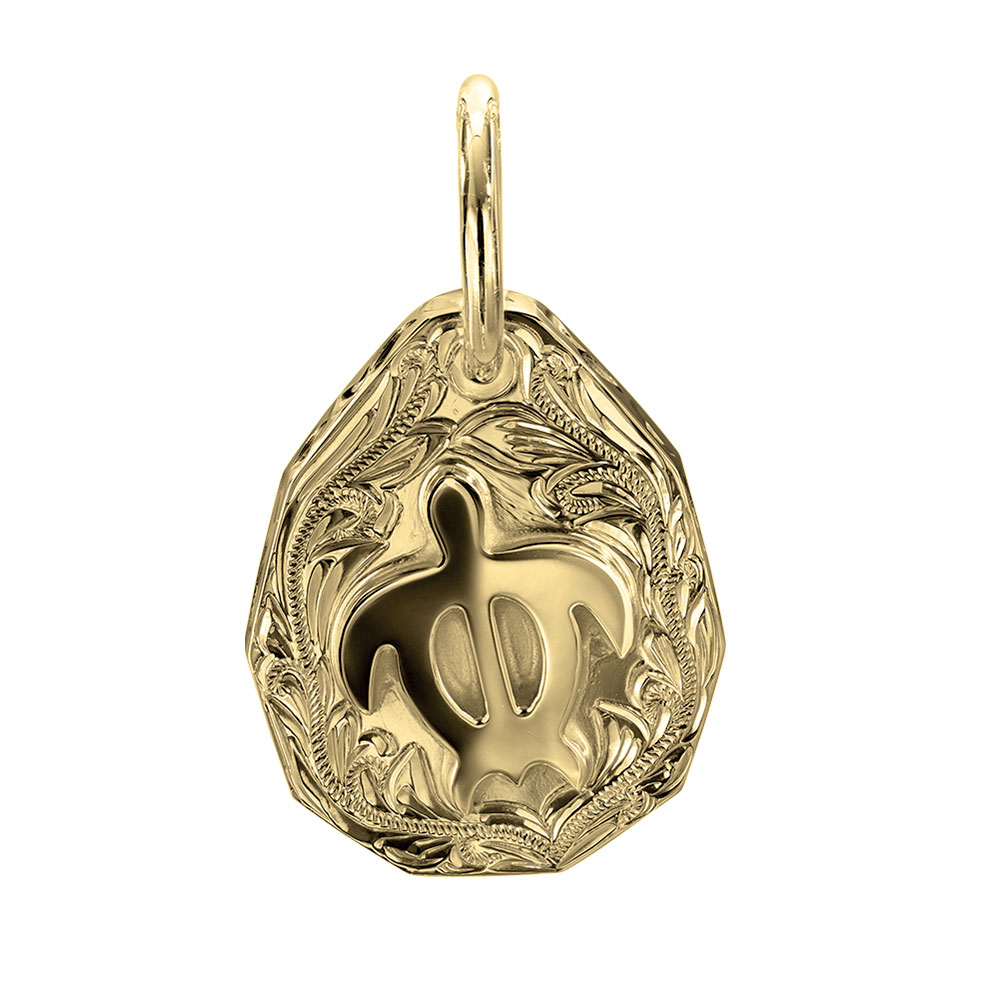 ハワイアンジュエリー ティアドロップ ホヌ L K14 ヴァージンネックレス (チェーン別売)