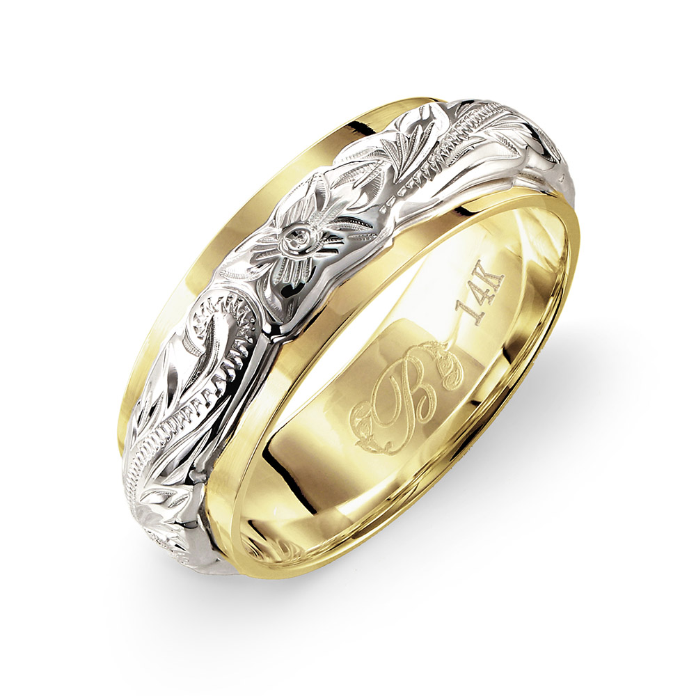 ハワイアンジュエリー K14 ヴァージンリング ダブルプレート 幅約6mm 指輪