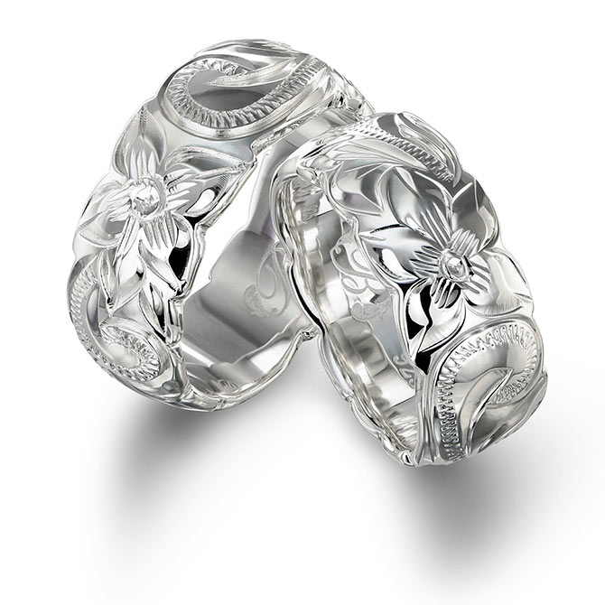 ハワイアンジュエリー シルバー925 ペアリング カットアウト 幅約7.5mm 指輪