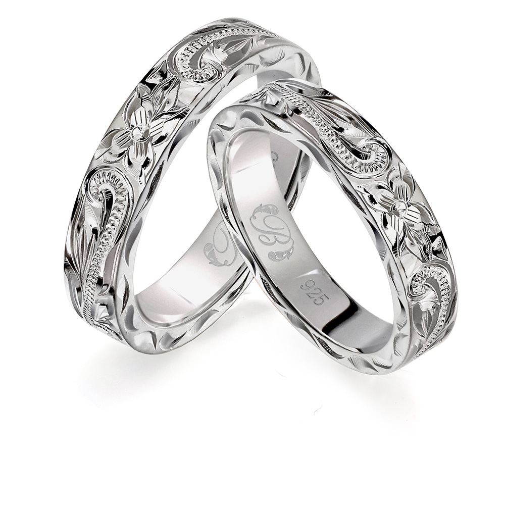 ハワイアンジュエリー シルバー925 ペアリング ヘビーウェイト 幅約4mm 指輪