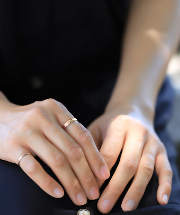 ピンクゴールドリング3mm幅